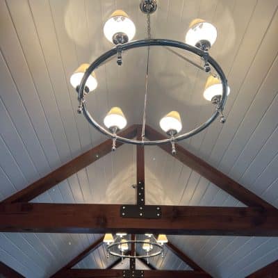 A Clock Hanging From The Ceiling